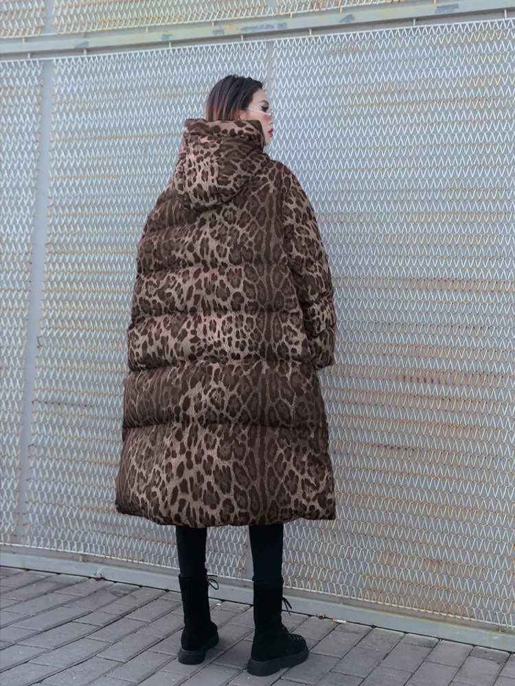 SuperAen Cotton New Warm Parkas Coat Female Loose Pluz Size Winter Thick Leopard Parkas Coat Female Wild Women Clothing