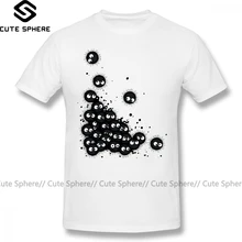 Футболка «Унесенные призраком», футболка с сажей, милая Футболка с принтом, Мужская футболка с короткими рукавами, 100 хлопок, свободная уличная футболка