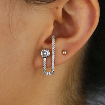 

wholesale pin shap earring with cz paved rose gold color plated women lady new bar styles earring for wedding gift