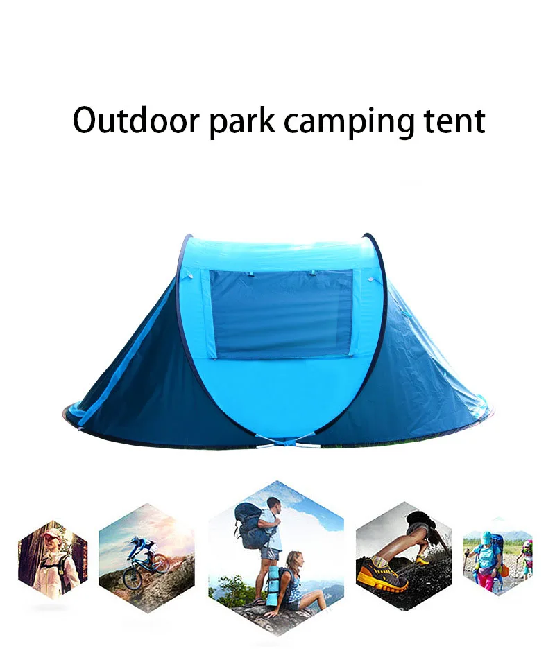 Outdoor Throw Tent Outdoor Automatic Tents Throwing Pop Up Waterproof Camping Hiking Tent Waterproof Large Family Windproof Tent