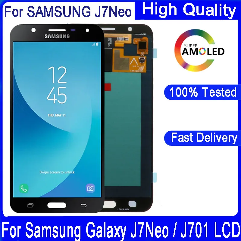 ЖК дисплей 5 дюйма для Samsung Galaxy J7 Neo J701 SM J701F J701M J701MT сменный сенсорный экран с