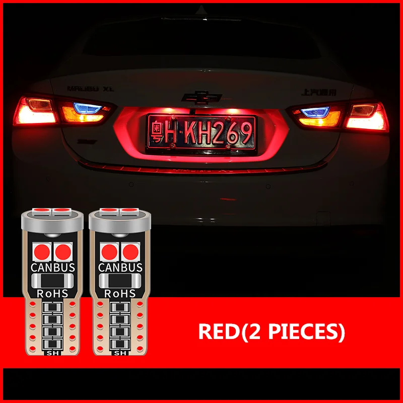 Red 10 шт. T10 W5W Светодиодная лампа для салона автомобиля светильник для Toyota Camry Corolla C-HR Crown RAV4 Corolla Prado Prius 3 - Испускаемый цвет: Red