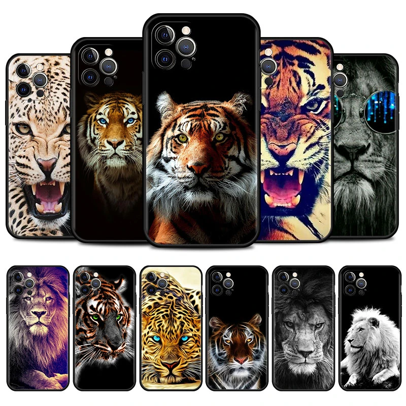 Animal Lion tiger Phone Case for iPhone 13 Pro 12 Mini 11 Pro Max XR X 7 8 6 6S Plus XS Max 5S SE 2020 Cover Coque case for iphone 13 