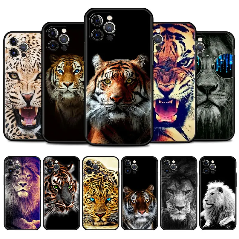 Чехол для телефона с изображением Льва тигра iPhone 13 Pro 12 Mini 11 Max XR X 7 8 6 6S Plus XS 5S SE 2020 |