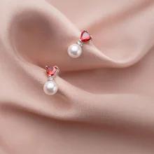 MloveAcc ювелирные изделия Аутентичные 925 стерлингового серебра сердце и жемчуг женские серьги ювелирные изделия серьги