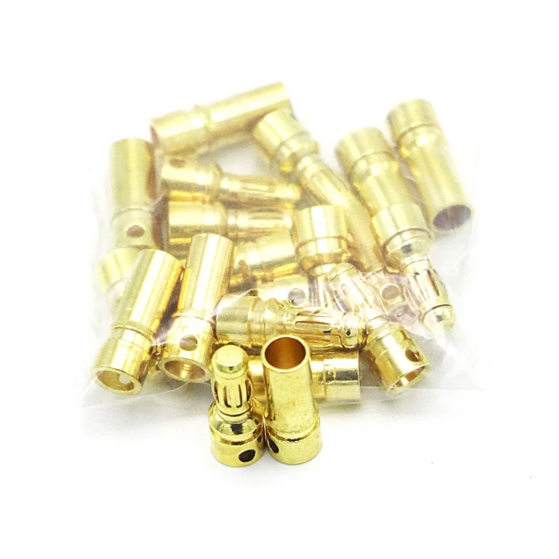 100pair Banana Plug 2mm 3mm 3.5mm 4mm Bullet Female Male Connectors 5mm 5.5mm 6mm 6.5mm 8mm Gold Plated Copper RC Parts Head