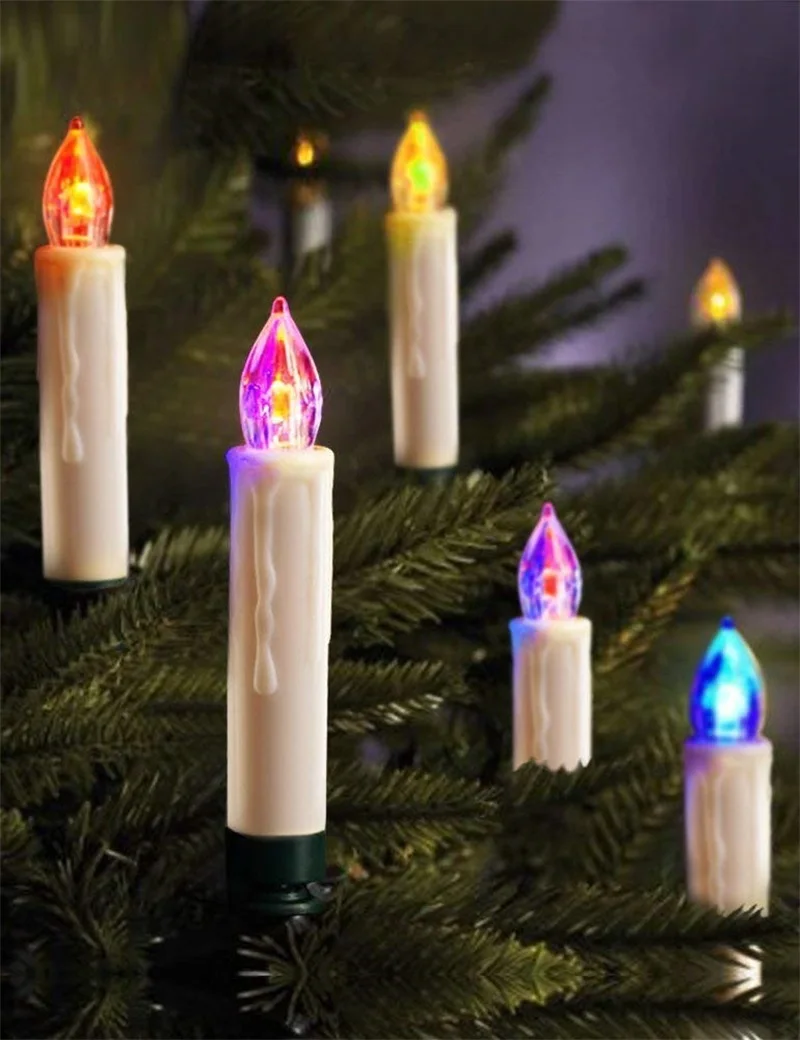 Tree Decoration LED Candles with Remote Control 6 Colors Flameless Tealights Battery Operated for Home Christmas Party Holiday