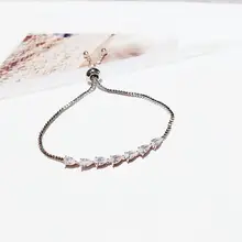 Высококачественные блестящие капли воды кубический циркон браслет регулируемые Модные женские вечерние ювелирные изделия в подарок