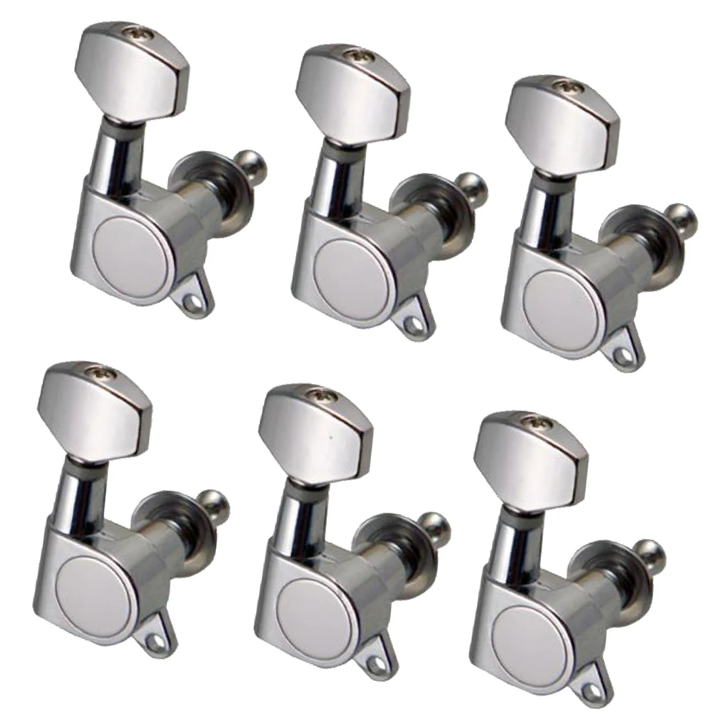 Chrome Enclosed Guitar Tuning Pegs Tuners with steel string For Acoustic Electric Guitars 6R Guitar Accessories