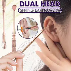 Ear Clean Tool Health Double Head Ear Wax Remover Spiral Curette Spring Earpick Ear Cleaner Innovative Ear Wax Cleaner Tool