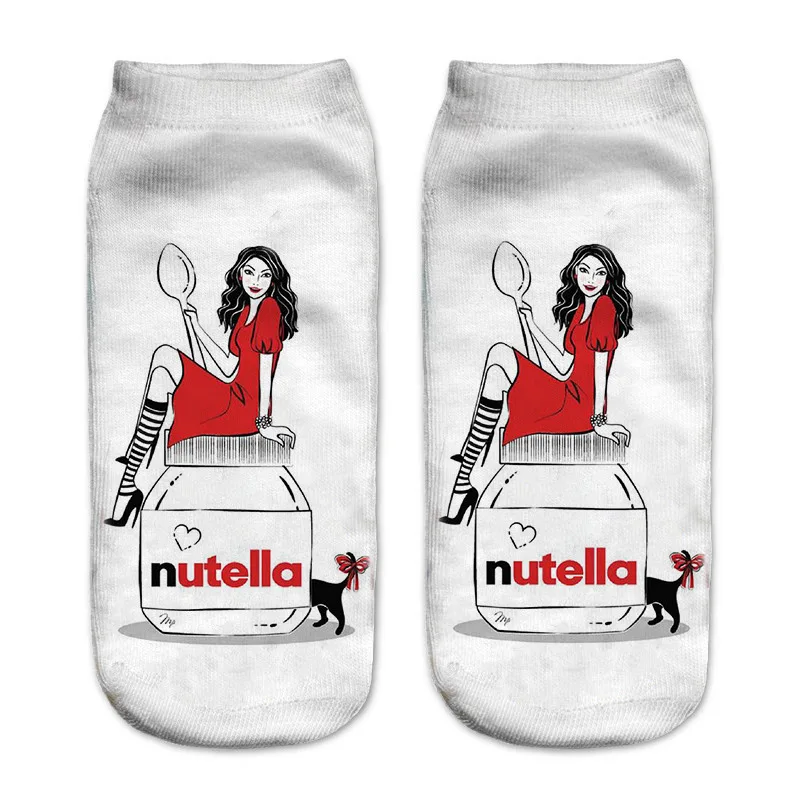 fuzzy socks for women 3D Print Women's Socks Cute Foods Character Funny Unisex Christmas Gift Happy Cartoon Casual Girl Low Ankle Socks Man crew socks women