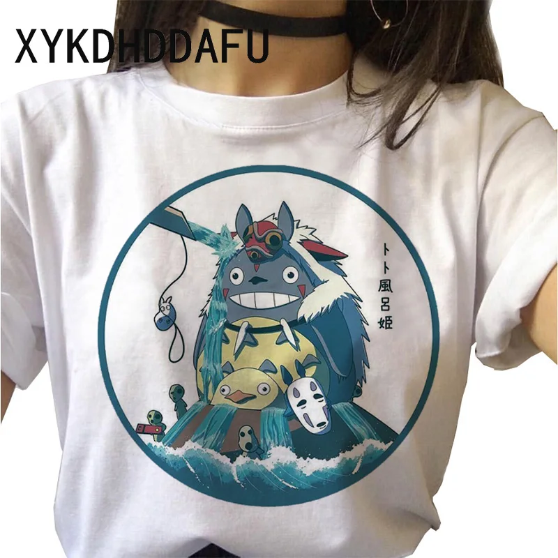 Totoro T Shirt Women Kawaii Studio Ghibli Harajuku Tshirt Summer Clothes Cute Female ulzzang T-shirt Top Tee japanese Print