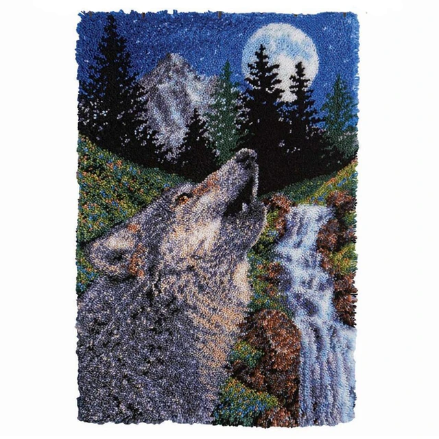 Latch Hook Kits With Printed Wolf Pattern Canvas Tapestry KitS Latch Hook  Rug Kits for Adults/Kids Home Decoration - AliExpress