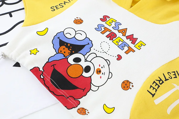 Весенний Детский костюм с героями мультфильмов милый свитер с капюшоном и длинными рукавами+ брюки детский комплект из 2 предметов для отдыха, пуловер брендовый детский спортивный костюм