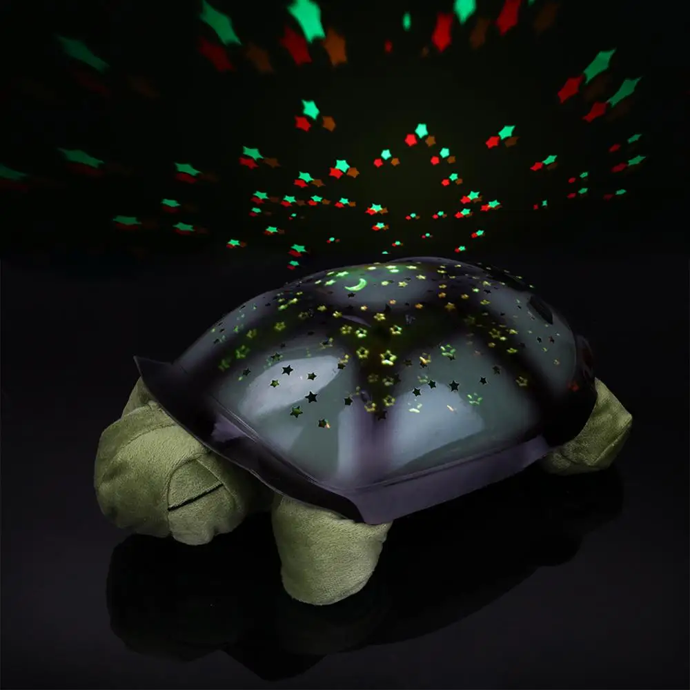 Музыкальный светодиодный черепаха Ночной светильник мигать звучание звезд созвездия помощь во сне лампы мини-проектор игрушка