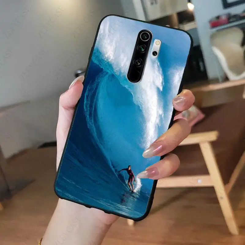 best flip cover for xiaomi The Sea Waves Beach spray ocean island Phone Case for redmi note8pro note7 note5 note6pro 7A 8A Note8T note9s note9pro Cells phone cases for xiaomi Cases For Xiaomi