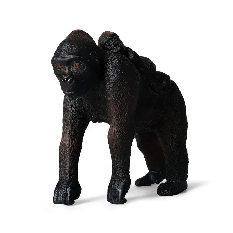 Детские Твердые статические модели диких животных модель пластиковые игрушки Горилла обезьяны украшения гаражный комплект