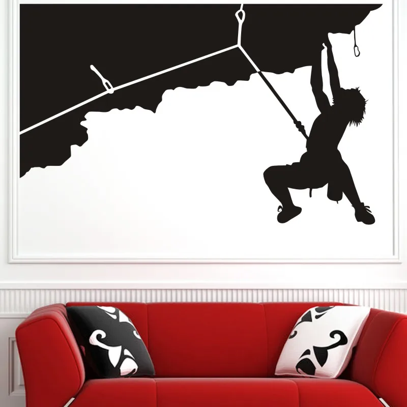 DCTAL Climbing Sticker Climbers Decal Extreme Sports Posters Vinyl Wall Decals Parede Decor Mural Climbing Sticker