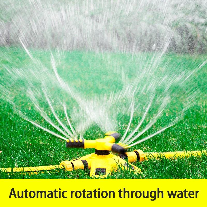 

360 Degree Automatic Rotating Sprinkler Garden Lawn Sprinkler Large Area CoverageTrigeminal Sprinkler Tandem Water Sprayer
