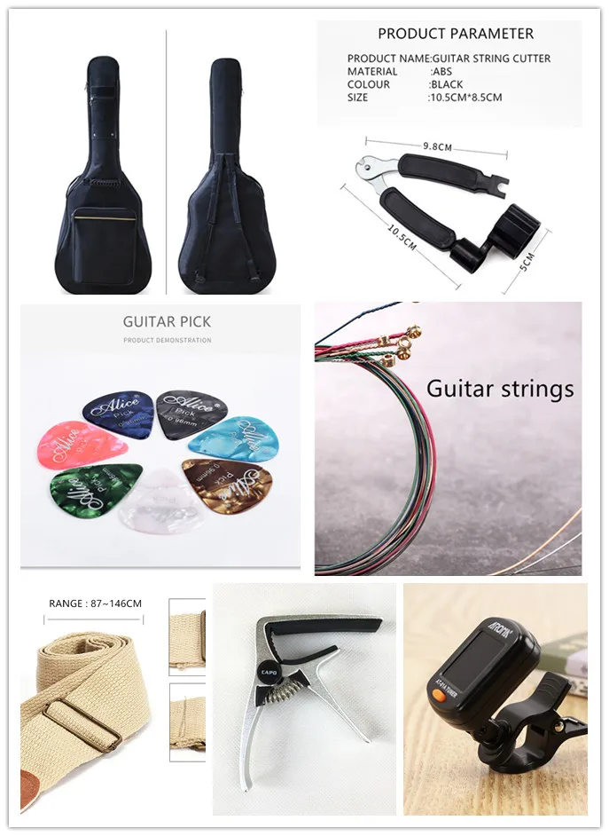 Сумка для гитары тюнер струн ремешок резки набор аксессуаров водонепроницаемая сумка хранения с защитой от