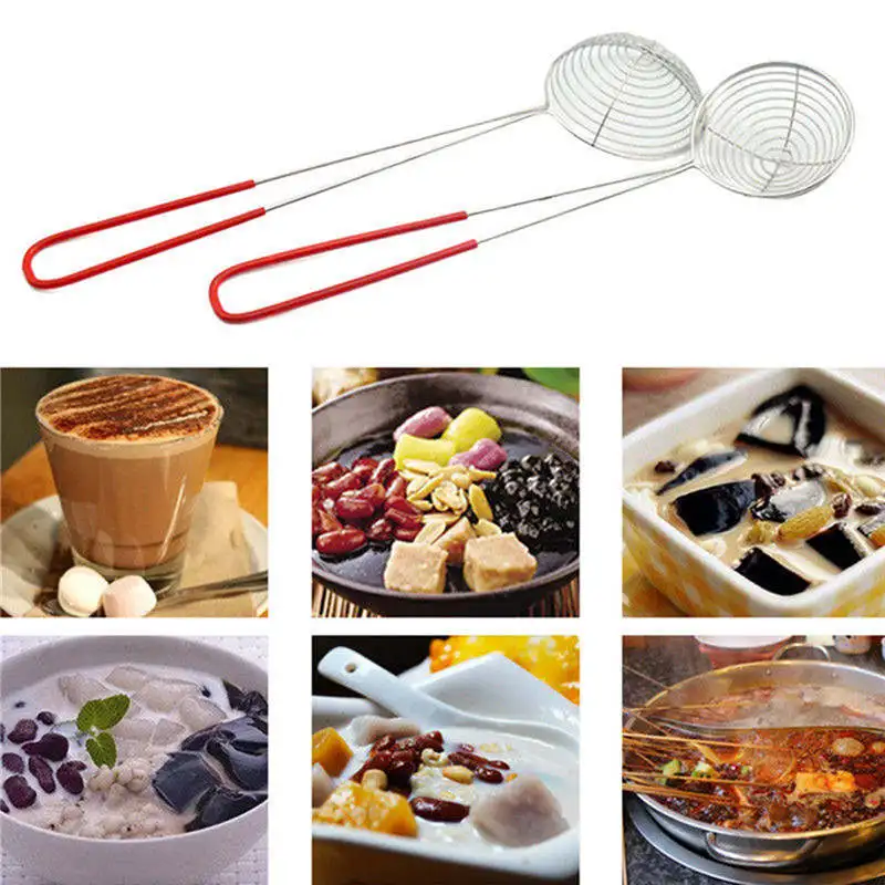 1PC Stainless Steel Oil Spoon Mesh Strainers Strainer Scoop Colander Cooking Tools Soup Skimmer Kitchen | Дом и сад