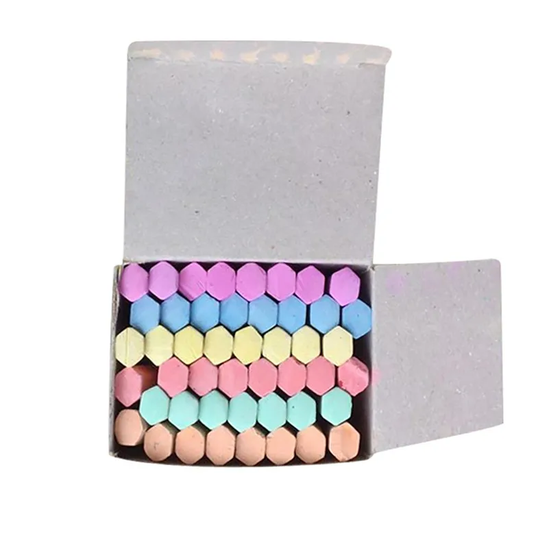 47 unids/caja hexagonal en forma de Color tizas para niños arte piso dibujo tizas Oficina escuela suministros