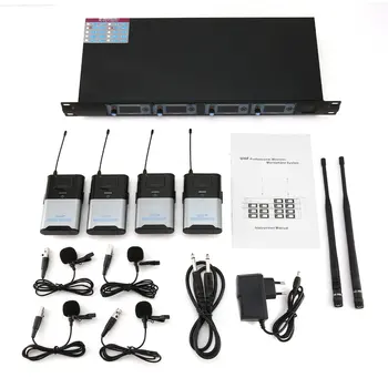 

GTD Audio 4x800 Paths UHF Diversity Wireless Lavalier Microphone Mic System Superior Sound Quality Professional Feature