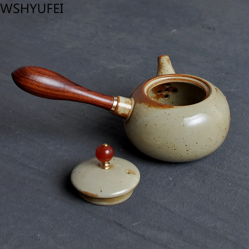 Стиль керамический чайник с деревянной ручкой анти-скальдинг тепла чайный набор кунг-фу чайник бытовой Питьевая утварь WSHYUFEI
