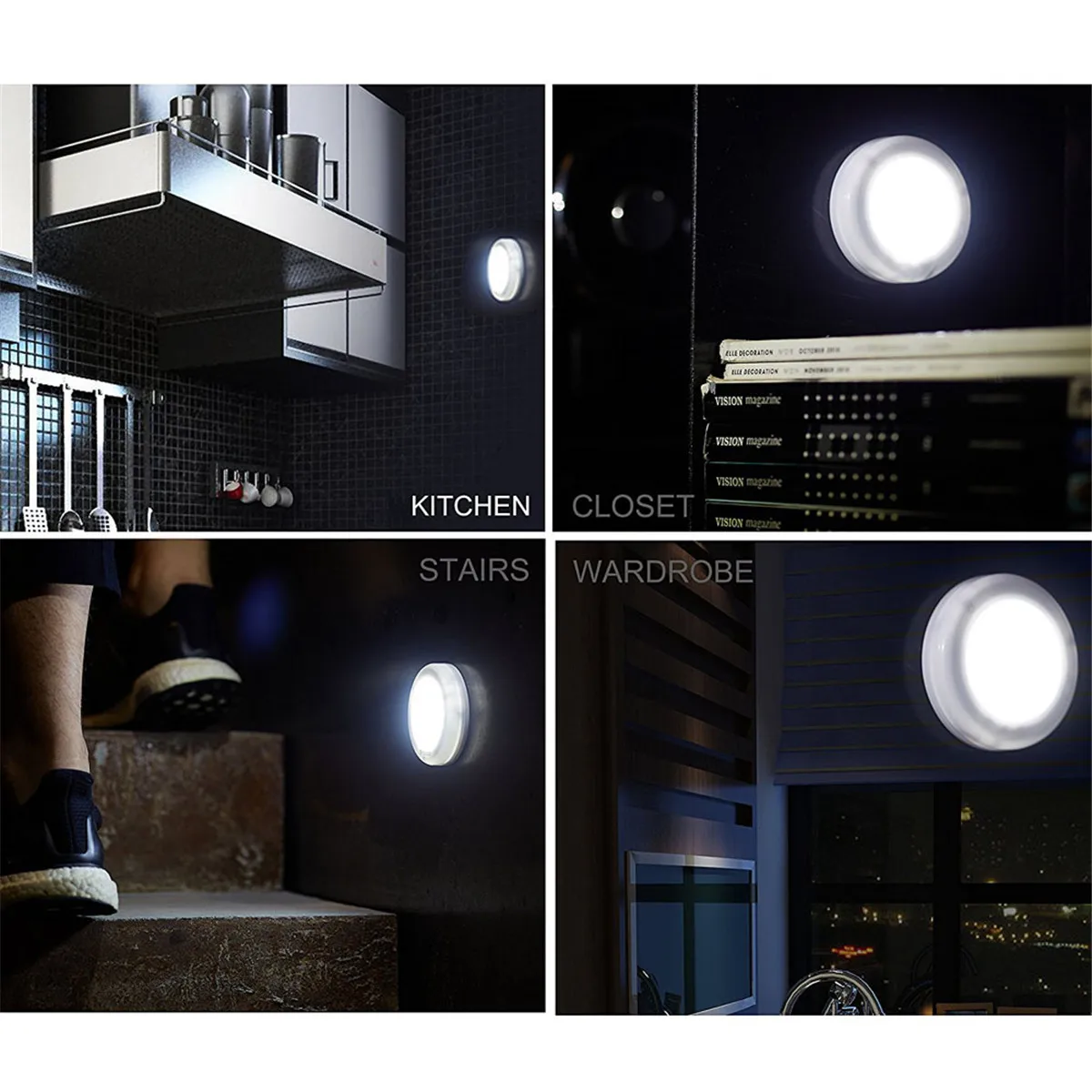 6LED человеческого тела индукционные ночной Светильник креативный Спальня