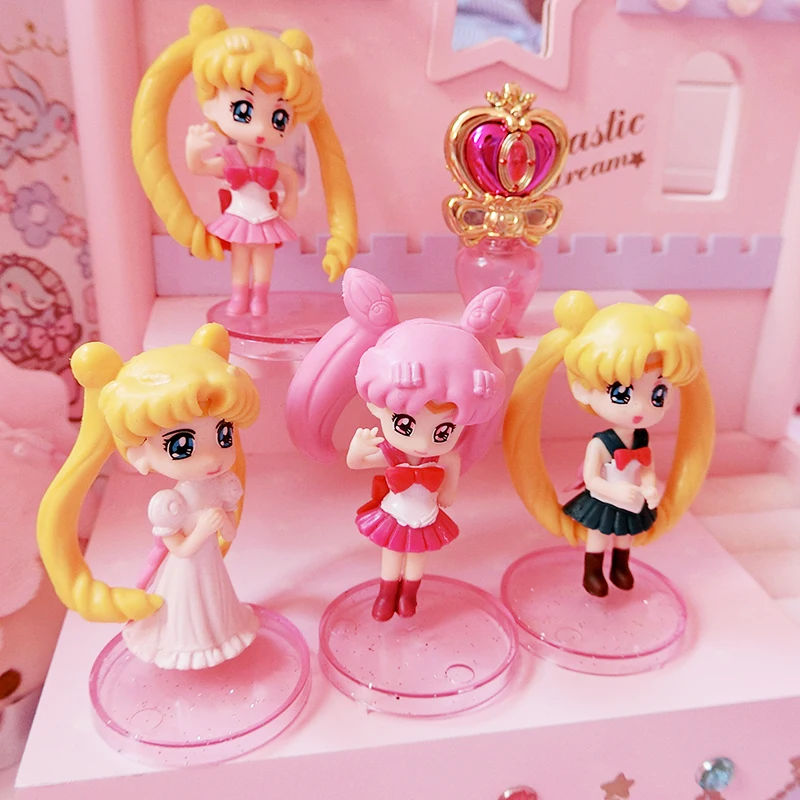 

4PCS/Set Japan Anime Sailor Moon Action Figures Collectible Model Toys Home Decor