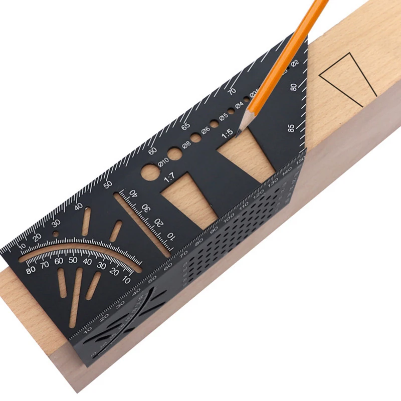 

Aluminum Alloy over-line Ruler Angle Ruler Dovetail draw line implement 45 and 90 degree multifunctional woodworking angle ruler