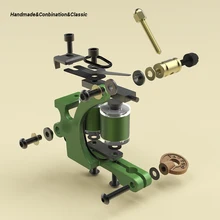 Зеленый цвет проволока резка ручной работы из углеродистой стали обертывание катушки татуировки машина для вкладышей и шейдеров для начинающих татуировки