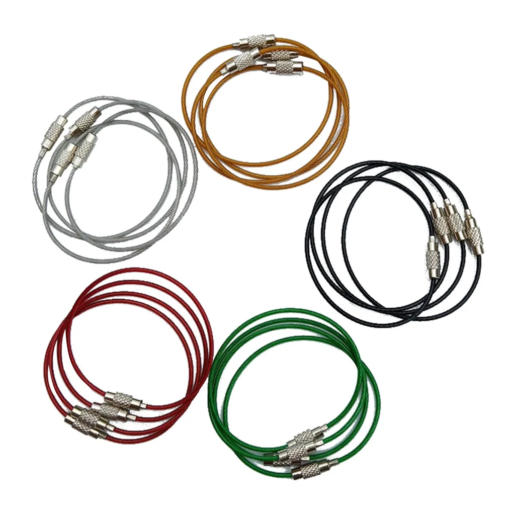 

20Pieces Stainless Steel Wire Keychain Rings Cable Loops 5cm Loop Heavy Duty