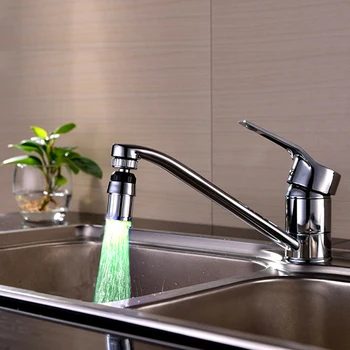 

High Quality LED Light Faucet Color Changing Kitchen Basin Sink 360 Degree Rotatable Kitchen Supplies