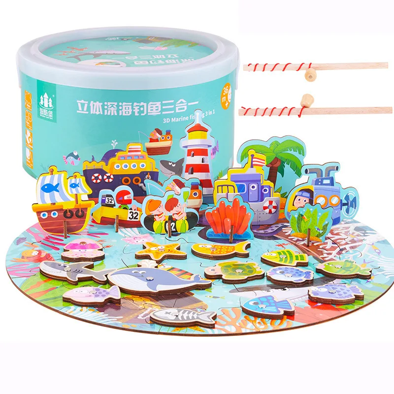 

Stereo Deep-Sea ZKB03 Funny Farm ZKB04 Fishing Three-in-One Magnetic Parent And Child Educational Toy 0.6