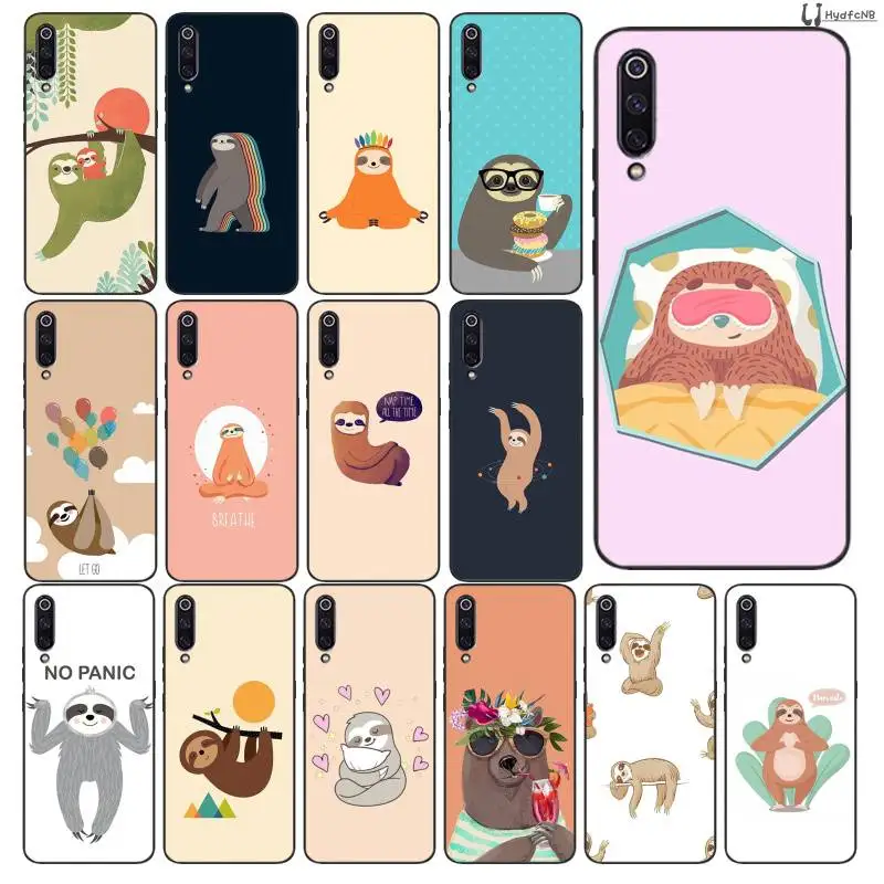 

LJHYDFCNB Sloth illustration TPU Soft Silicone Phone Case Cover for Xiaomi 8 9 se 5X Redmi 6pro 6A 4X 7 5plus note 5 7 6pro