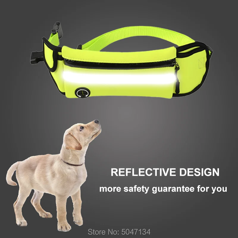 Ручной эластичный поводок для щенка, Регулируемый мягкий поясной светоотражающий беговой бег, ходьба, поводок для домашних животных с сумкой