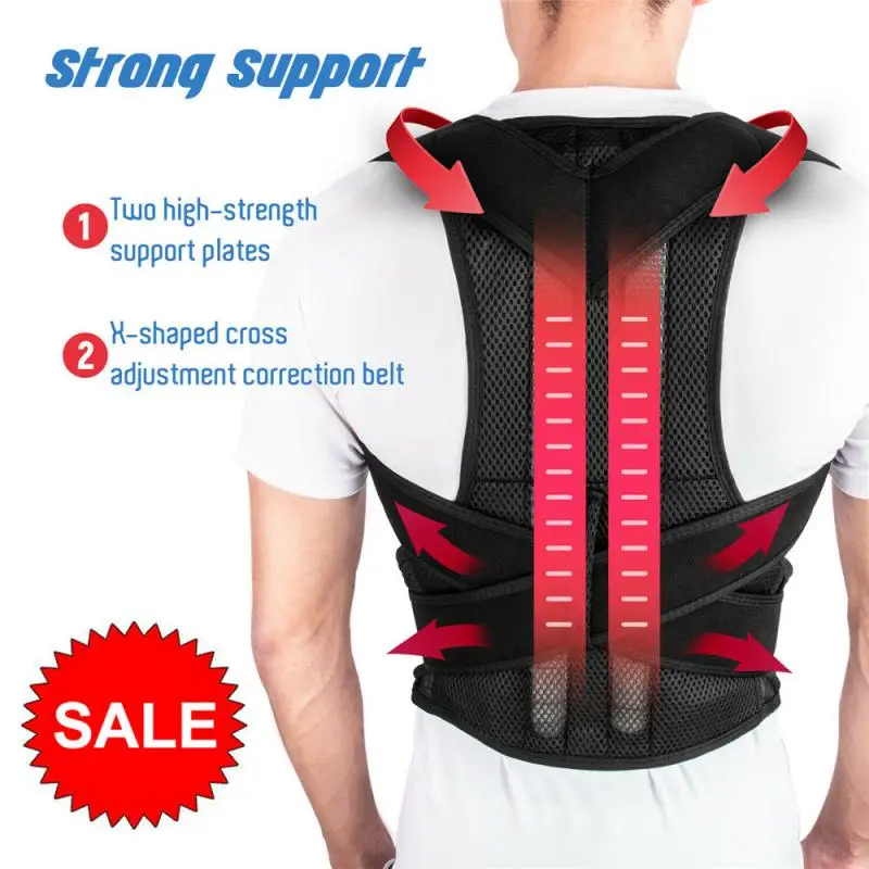 Lumbar Brace Spine Support Belt Vest Back Waist Posture Corrector Adjustable Adult Correction Trainer Shoulder | Спорт и развлечения