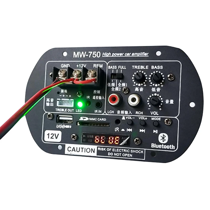 

Bluetooth Subwoofer Amplifier Audio Board Microphone Bluetooth Power Amplifiers Car Home 12V 220V