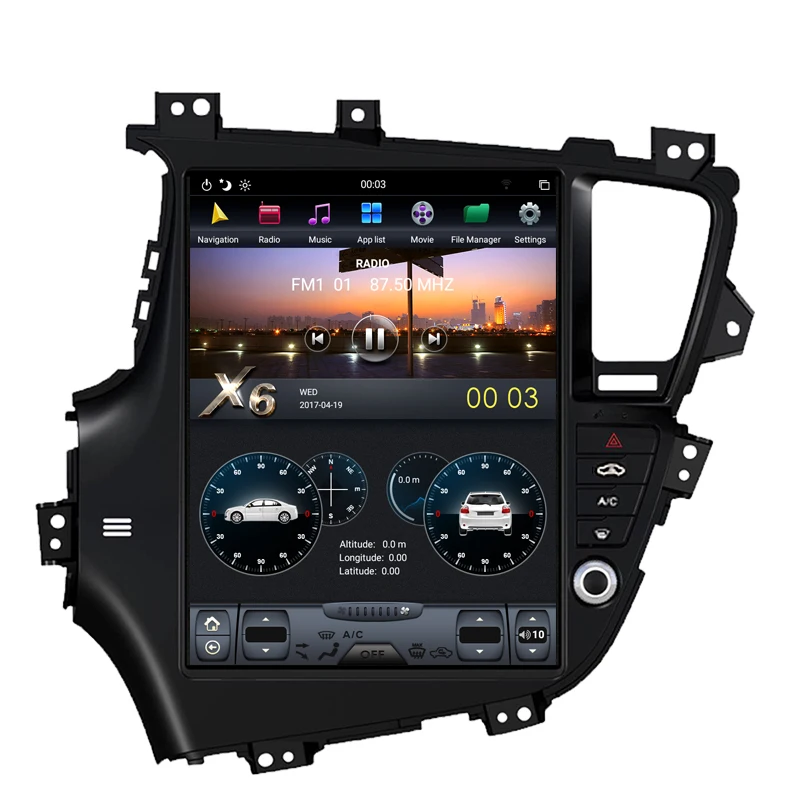 Clearance NAVITOPIA 12.1inch 4G+64GB Tesla Style Vertical Screen Android 8.1 Car DVD GPS Navigation for Kia K5 2011 2012 2013-2015 8