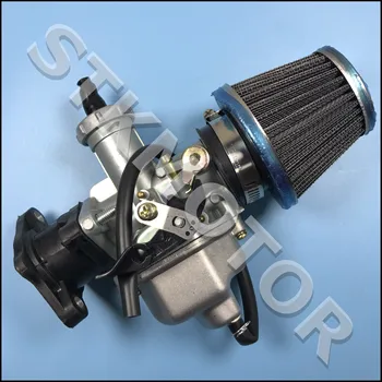 

27MM PZ27 Hand Choke Carburetor With Air Filter and Straight Head Intake Manifold 150CC 200CC ATV Quad Go Kart Motorcycle Parts
