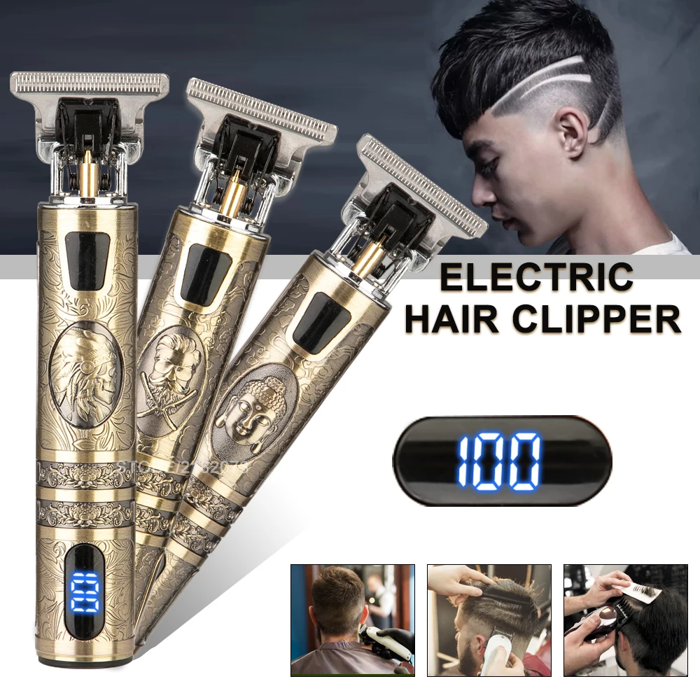 Maquinilla eléctrica para cortar el pelo T9 para hombre, afeitadora inalámbrica, recortadora de barba, Máquina para cortar cabello de barbero de 0mm, 2021