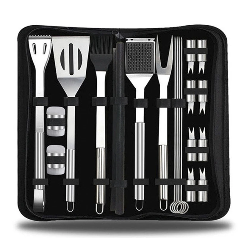 

21 Pieces Set Barbecue Stainless Steel Barbecue Suit Portable Bbq Tool Outdoor Camping Grill Accessories Bbq Set