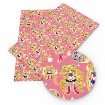 

David accessories 20*34CM Litchi Cartoon Character Faux Leather Fabric for Bows Synthetic Leather Sheets DIY Handmade ,1Yc10486