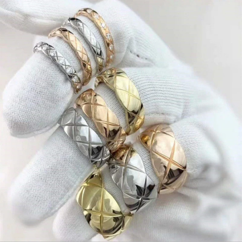 Hot Sale Cutting Grain Rose Gold&ampGold&ampSilver Color Stainless Steel Rings | Украшения и аксессуары