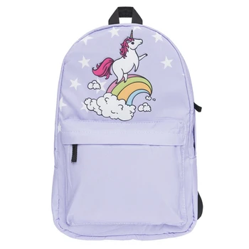 

1 PC Unicorn Star Printed Backpack Cute Girls Cartoon School Bag Double Shoulder Bag Women Laptop Travel Bag Dropship New