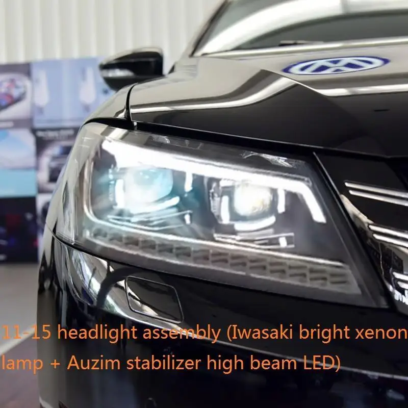 Автомобильные аксессуары для дневных ходовых автомобилей Drl Led Cob фары автомобильные фары в сборе 11 для Volkswagen Passat - Цвет: MODEL I