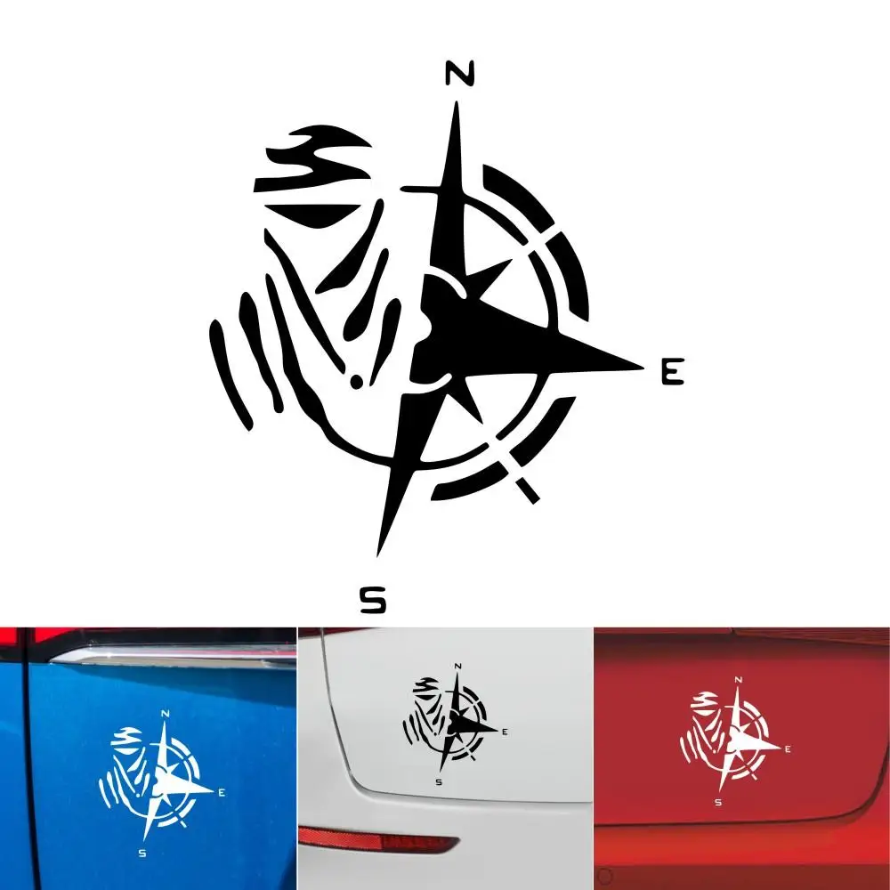 

12*13cm Car Sticker Mountain Compass Funny Vinyl PET Car-Styling Decals Stickers for Auto Window Motorcycle Automotion Decor