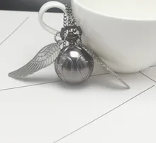 Aliexpress - Retro Snitch Ball Shaped Potter Quartz Pocket Watch Fashion Sweater Angel Wings Necklace Chain Gifts for kids