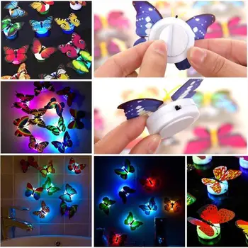 

Mini 7 Color Wall Lamp Changing Luminous Beautiful Cute Butterfly LED Night Light Lamp Indoor Lighting Wall Lamp